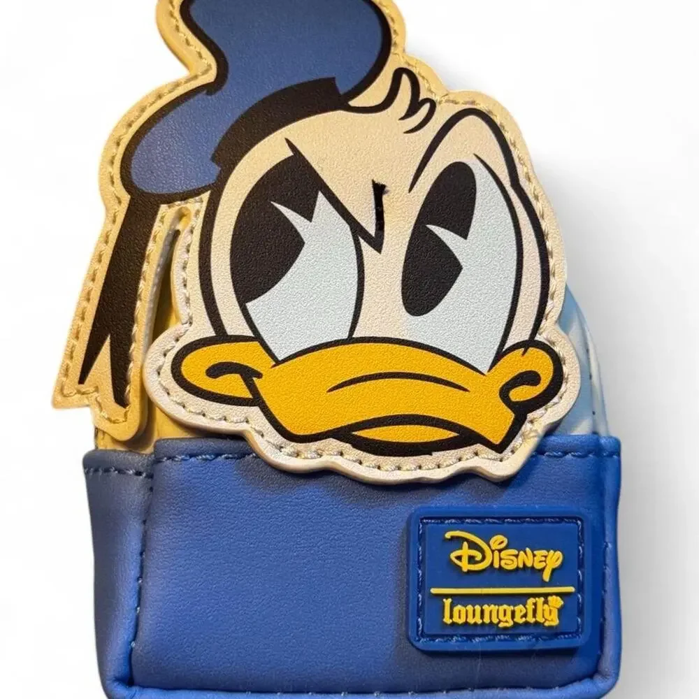 Disney Loungefly Donald Duck Mini Backpack Coin Purse Keychain Micro Bag Charm